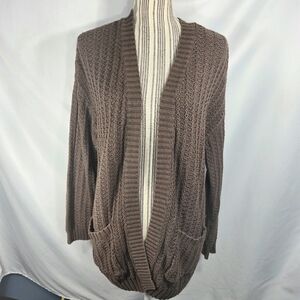American Eagle Outfitters Brown Open Front Cardigan Size Medium w/ 2 Pockets